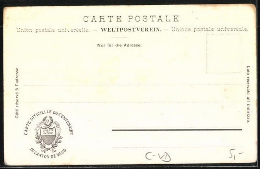 Cartoline postali: Fête du Centenaire Canton de Vaud 1903 – Usato da Frauenfeld venduto da POML 1