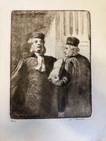 Radierung Les Deux Avocats H. Daumier 2/500 