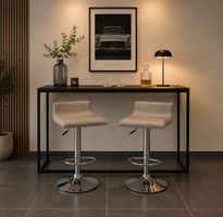 2 tabourets de bar design gris clair en excellent état 49...