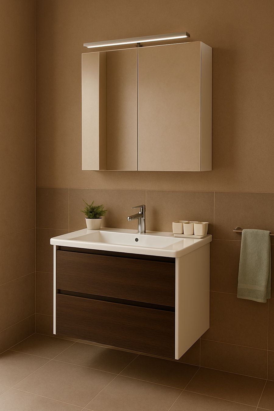Mobili per bagno: Gäste WC  Badmöbel mit Spiegelschrank B60 cm 60% Rabatt – Nuovo (secondo la descrizione) da Root venduto da Lavaline