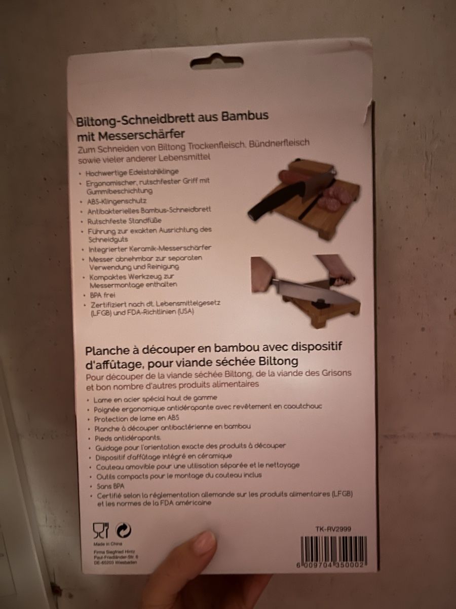Coltelli da cucina: Pekut Biltongschneider mit Bambusbasis neu – Usato da Knonau venduto da Gysii 1
