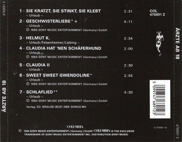 CD: CD Die Ärzte - Ab 18 (1994) – Usato da Möriken AG venduto da mineralia 1