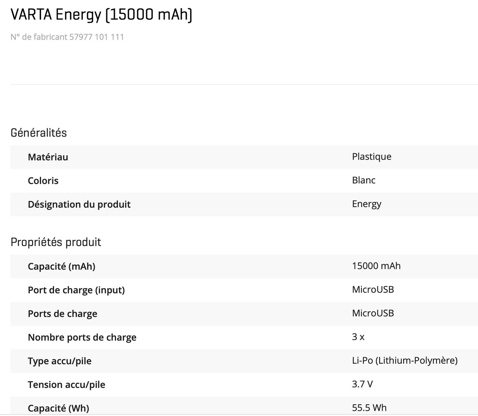 Varta Batterie: VARTA Power bank 15000 mAh – Nuovo e nell'imballaggio originale da St-Gingolph venduto da GoldenKeys 5
