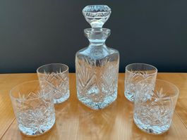 Whisky-Set Kristallglas - Karaffe und 4 Gläser