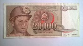 Billet banque Ex-Yougoslavie 20.000 Dinars 1/05/1987 UNC
