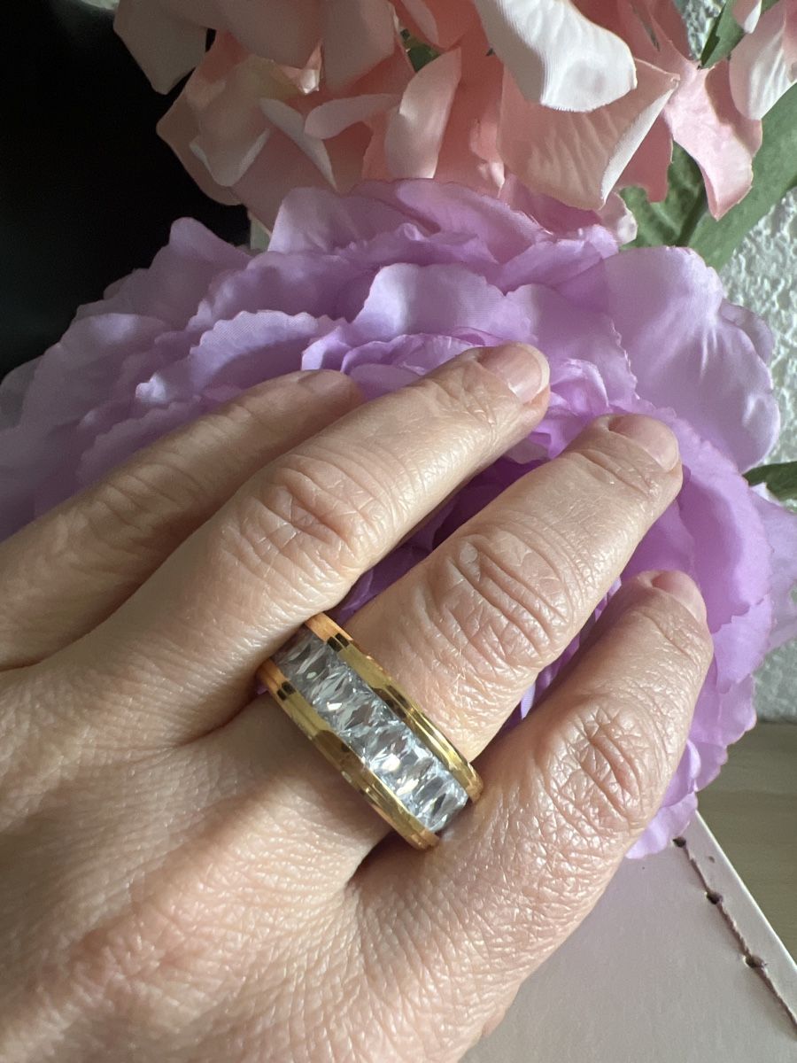 Anelli: Eleganter Edelstahl Ring mit Zirkonia – Nuovo (secondo la descrizione) da Seon venduto da Sunny-Schmuck78 3