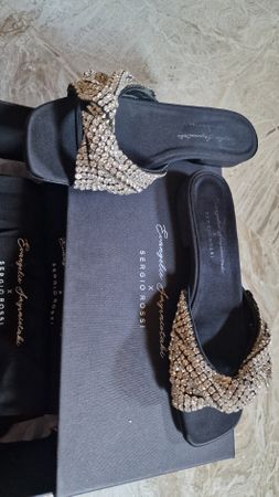 Sergio Rossi x Evangelie Sandalen, Gr. 37.5, Neu mit Box!