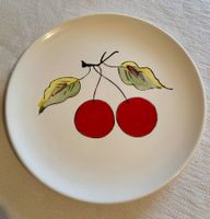 Vintage Keramik Dessertteller mit Früchten 6er-Set handbem.