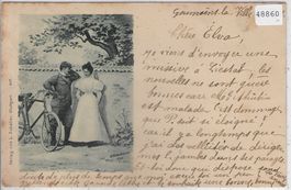 Liebes Paar mit Velo 1.1.1899 - H. Hildenbrand 1898