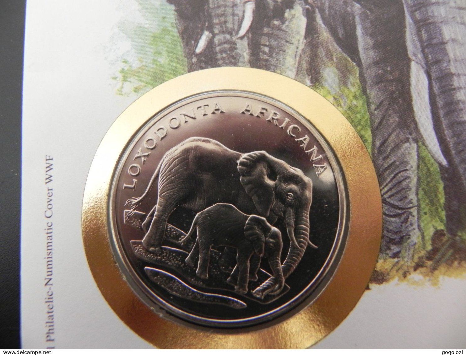 Tutti le monete: WWF Münzbrief Uganda Elefant 1990 – Usato da Biel/Bienne venduto da Gogolozi 1