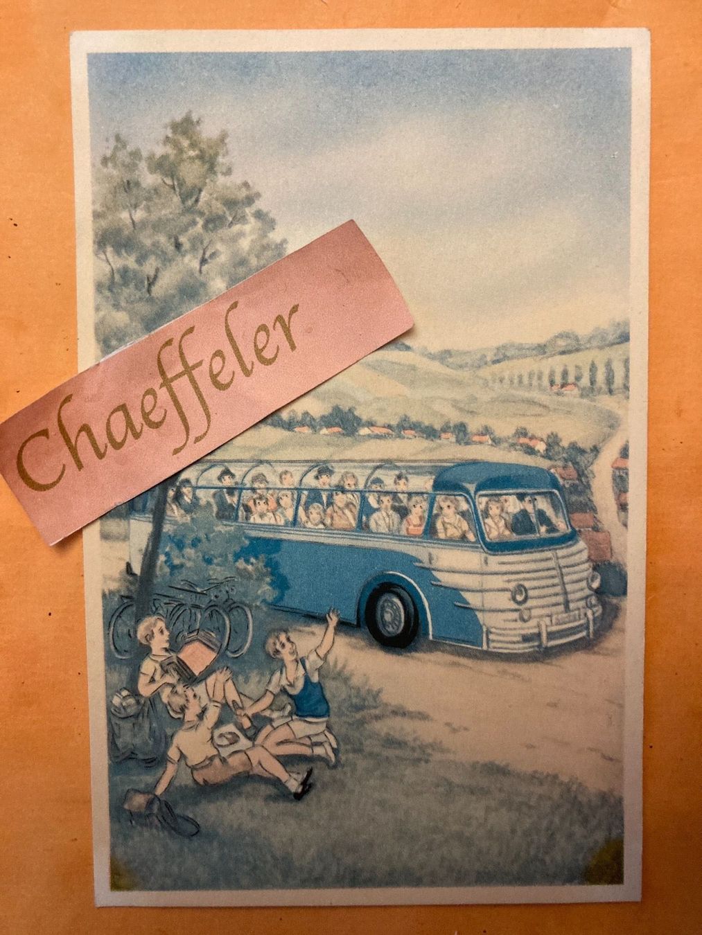 Cartes postales: Ansichtskarte mit einem Autobus – D'occasion à Zürich par Chaeffeler