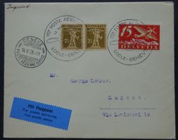 Flugpost 1èrè Poste Aérienne 14. Mai 1928, Le Locle - Genève