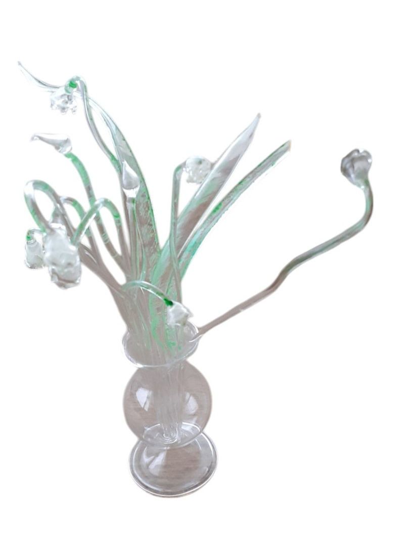 Figuren: Glasfigur antik - Blumenstraus Maiglöckchen – Gebraucht aus Mörschwil von antiksalon 9