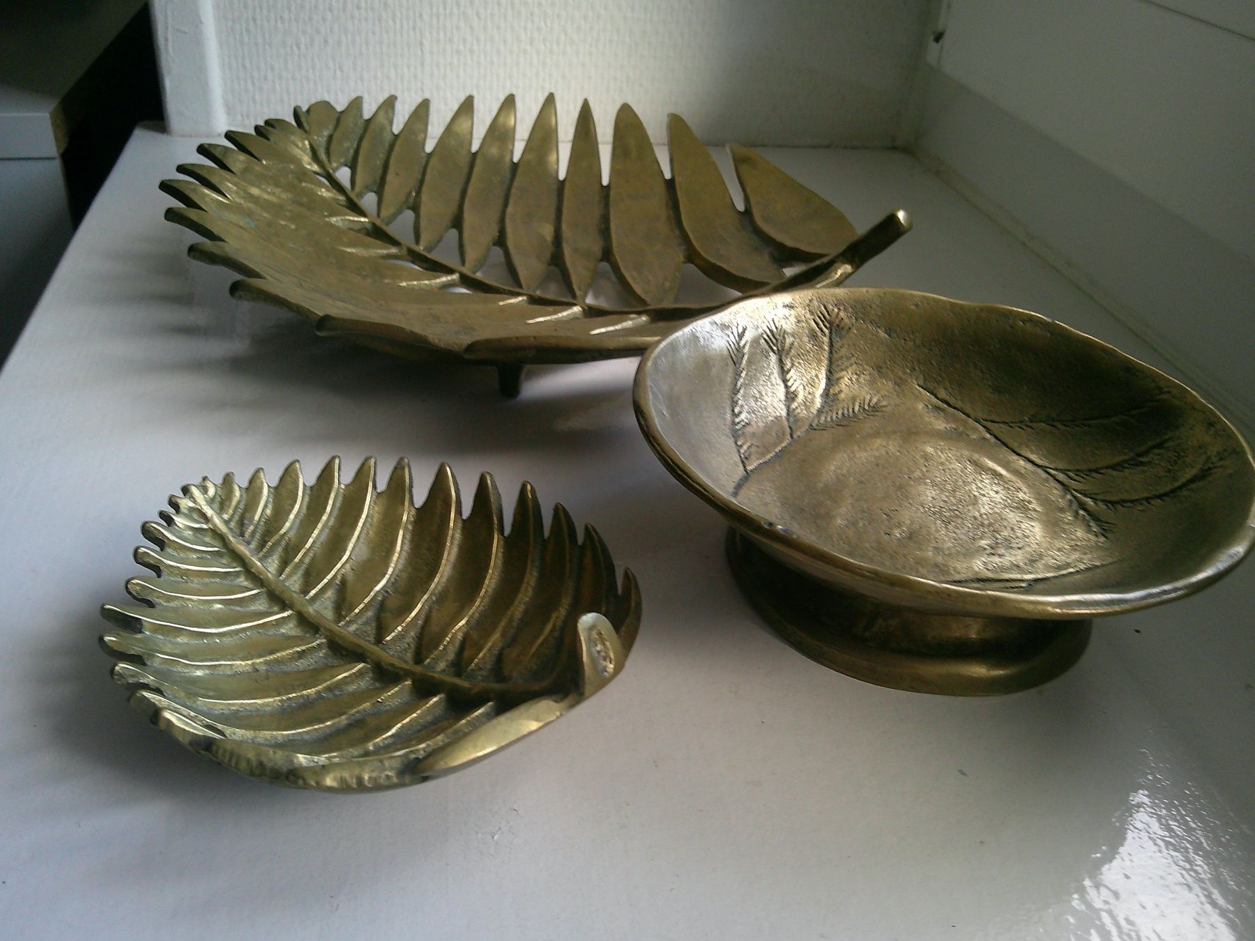 Schalen: 3er Set Dekoschalen aus Messing in Blattform – Gebraucht aus Duggingen von NostalgieTrend 4