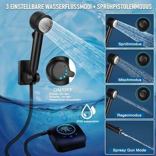 Docce: Camping Dusche 8000mAh Campingdusche Tragbare Pumpe Mobile – Nuovo e nell'imballaggio originale da Hundwil venduto da Stallone5 4