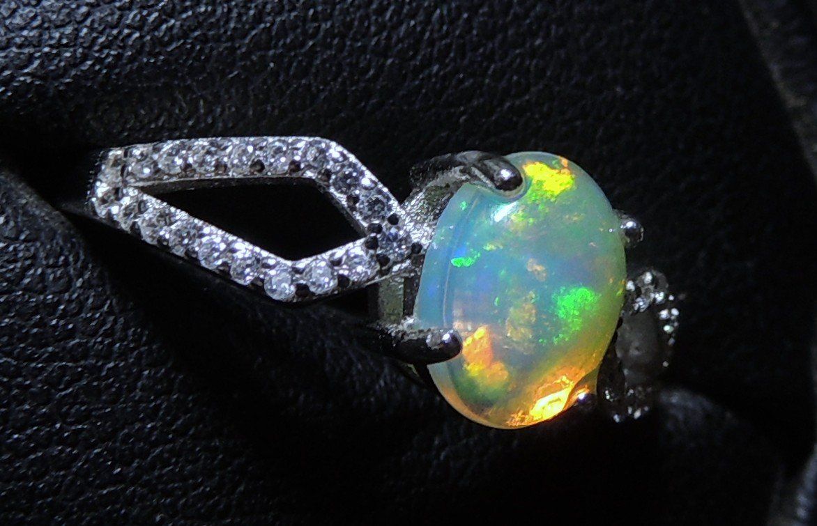 Anelli: Opal Silber 925 Fingerring Gr. 59 – Usato da Waldenburg venduto da schaller707 2