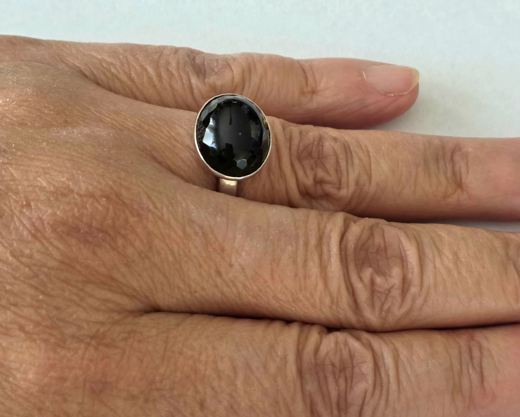 Anelli: Edler Silber Ring 925 mit Ovaler Moldvit-Kristall  - Neu – Nuovo e nell'imballaggio originale da Uetikon am See venduto da Coralreef 5
