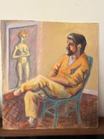Original Nude Ölgemälde, Vintage, Sammlerkunst 52x72 cm