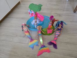 Barbie Meerjungfrauen Puppen Set mit Zubehör Konvolut