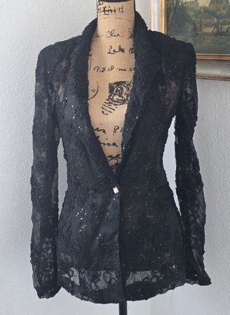 Schwarze Zara Spitzenjacke, Gr. M, festlich & elegant! Neu!
