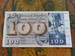 SUISSE  100  Francs  1970  (1583)  Billet