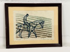 Václav Šprungl Litho-Reiter auf Pferd 1982 nummeriert 43/65