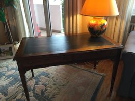 Bureau anglais en bois massif avec cuir véritable !