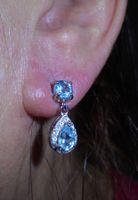 Echtschmuck: Himmelblauer Topas Silberohrstecker
