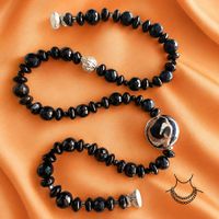 Statement -  Onyx Spinell  - Halskette Muranoglas - Silber