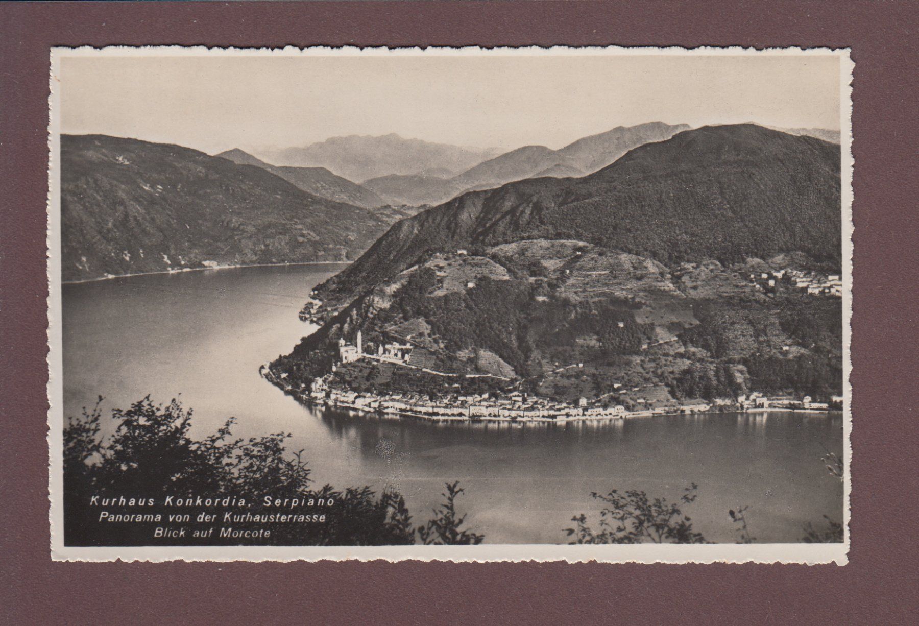 Cartoline postali: SERPIANO - Blick auf Morcote – Usato da Pully venduto da nicecards