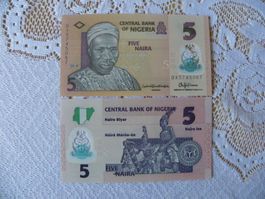 Nigeria 5 Naira Schein, Jahr 2018, Selten, Unc Zustand