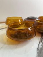 6 bols en verre ambré vintage - Fabrication artisanale