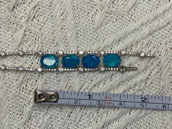 Catenine: Blue Opal Halskette, Asymetrisch Silber 925 – Usato da St. Gallen venduto da GIULESGG 6
