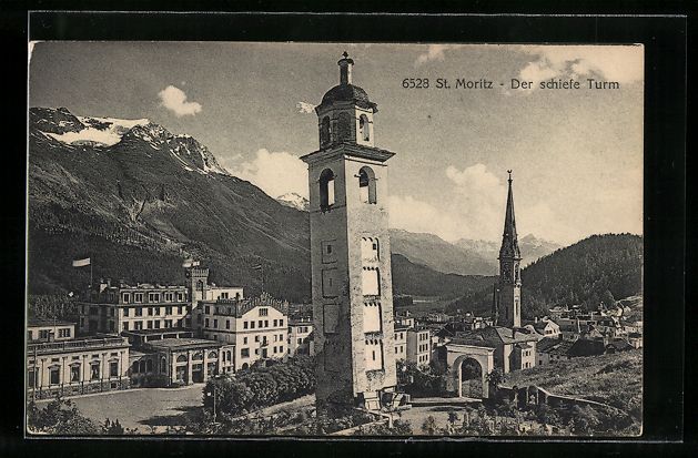 Ansichtskarten: AK Sankt Moritz, Der schiefe Turm – Gebraucht aus Berlin von bartko-reher