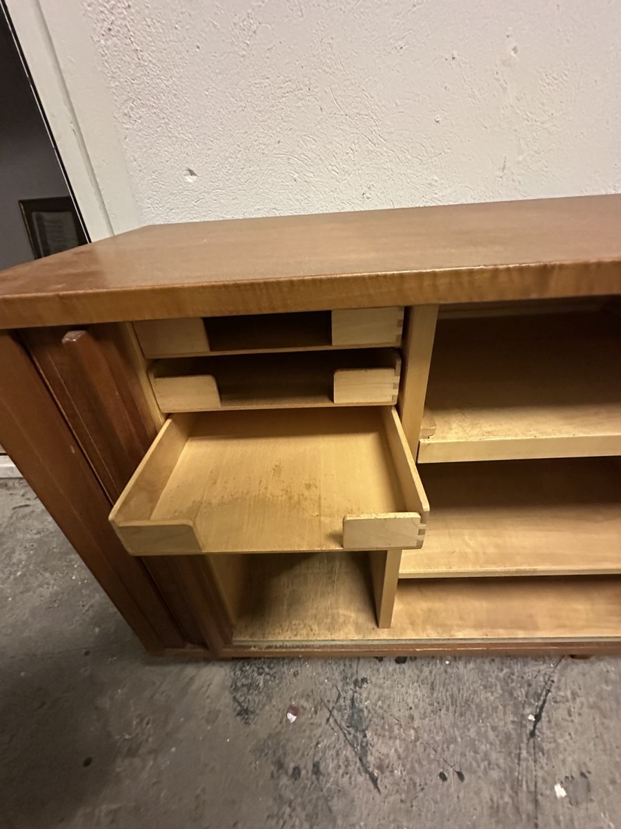 Kommoden: Mid-Century Rollfront-Sideboard / Archivschrank (Teak/Eiche) – Gebraucht aus Zürich von mywave 3