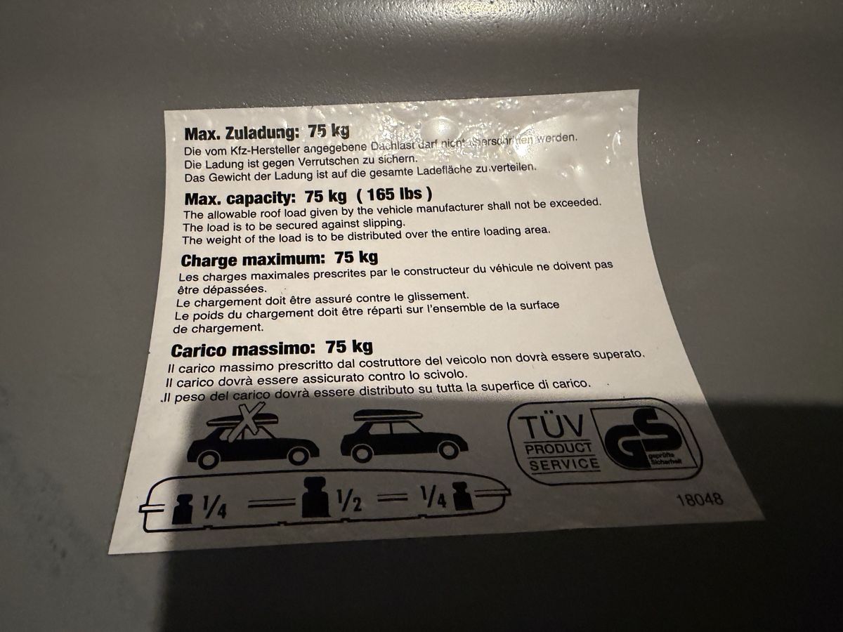 Thule Dachboxen: Dachbox Thule Dachbox gebraucht, silber, 75 kg Zuladung – Gebraucht aus Winterthur von Piotr-Mercedes 6