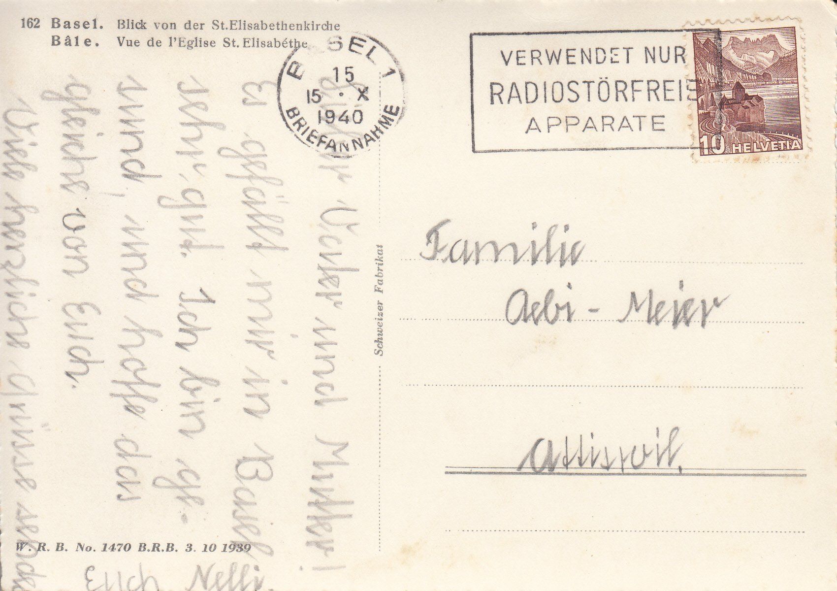 Cartoline postali: Basel 1940 – Usato da Bürglen TG venduto da StampGraf 1