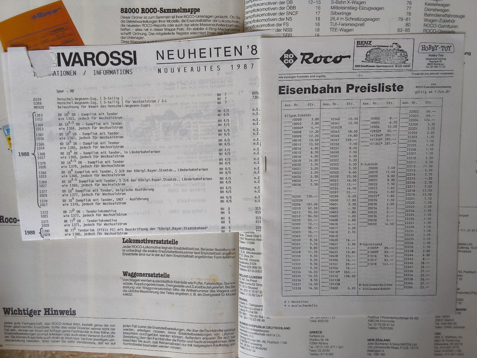 Bücher: Roco Katalog Modelbahnen 1987/1988 – Gebraucht aus Hallau von histoiremerveilleuse 2