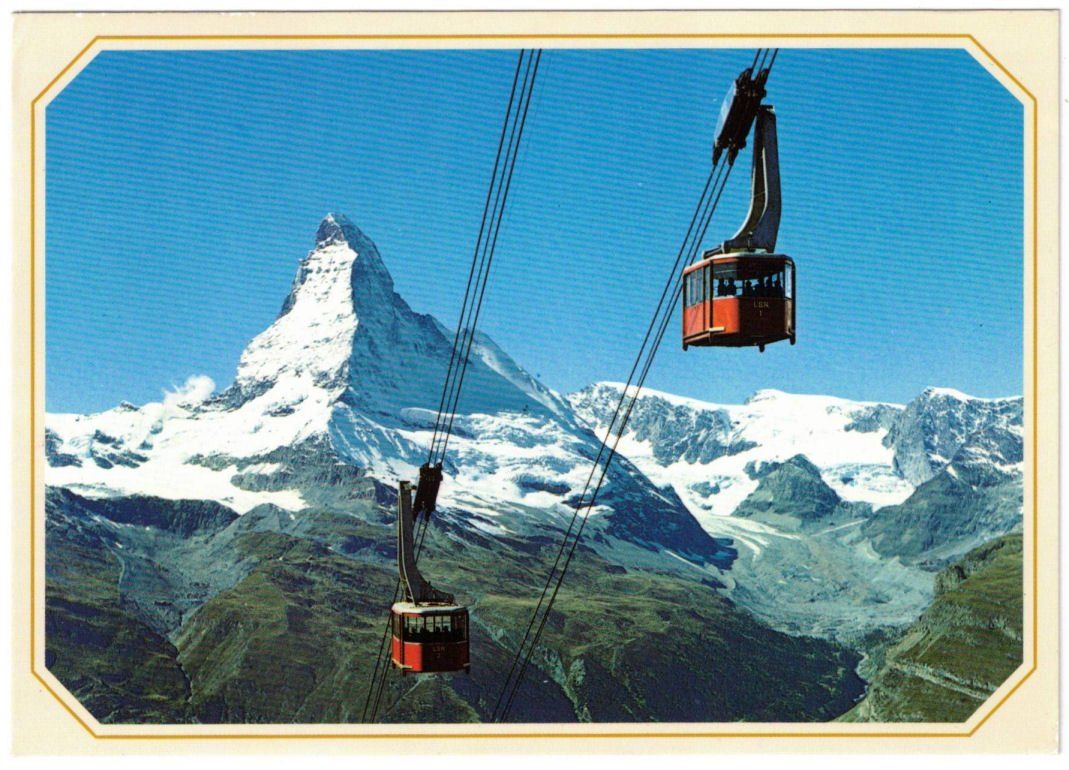 Cartoline postali: Zermatt - Luftseilbahn Rothorn – Usato da Binningen venduto da Mountainrider