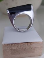 🖤 Statement-Ring mit Onyx – 925 Silber (Größe 53)