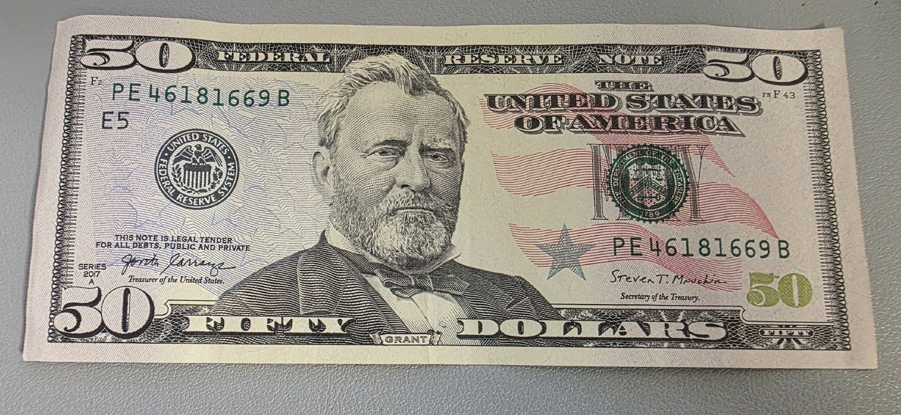 Banconote: 50 US Dollar - Grant - Serie E5 2017 – Usato da Niederuzwil venduto da 262305