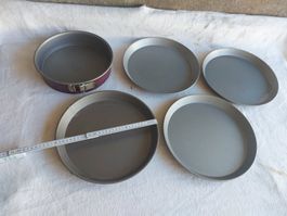 SET 5 teilig Gastro Bleche 30cm Backbleche Rund
