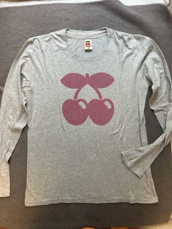 Langarmshirt Pacha Ibiza grau Kirschen Motiv Grösse M