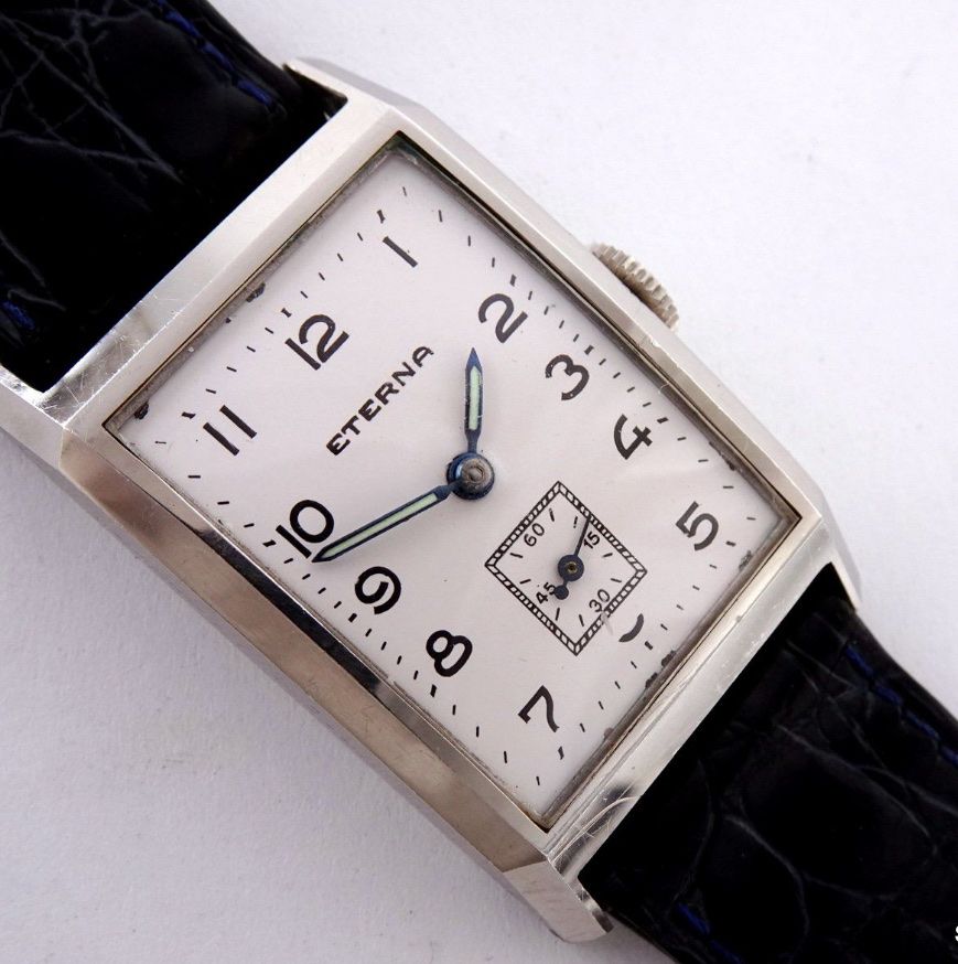 Eterna Orologi: 1940er Vintage Eterna Rectangular mechanisch – Usato da Untersiggenthal venduto da TimeandShine