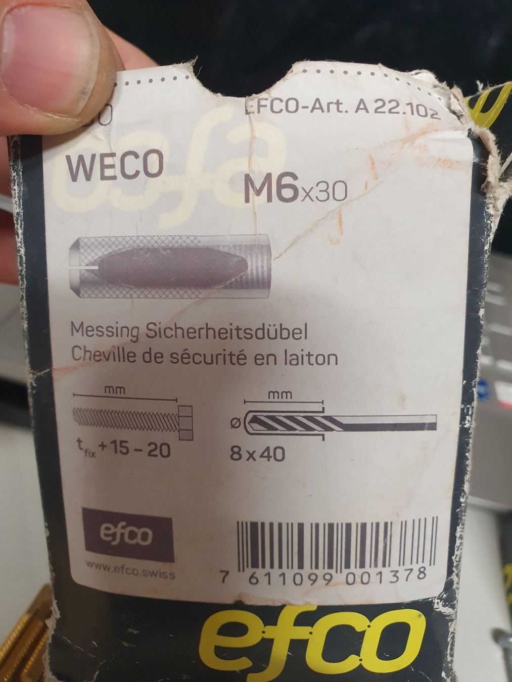 Tutti gli attrezzi: Weco Sicherheits Messingdübel plastischem Spreizelement M6 – Nuovo (secondo la descrizione) da Zürich venduto da Alibaba1234 1