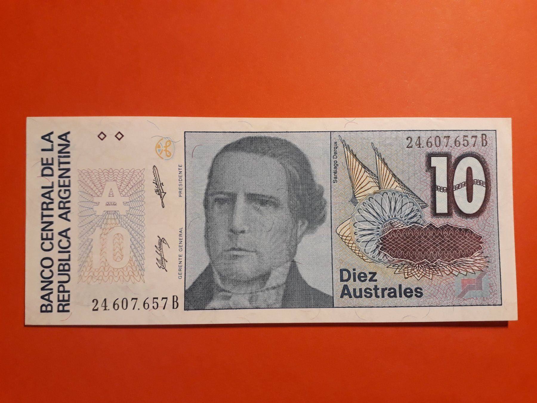 Banconote: ARGENTINIEN - 10 Australes UNC (24.607.657B) – Nuovo (secondo la descrizione) da Wichtrach venduto da LuckyLuke69
