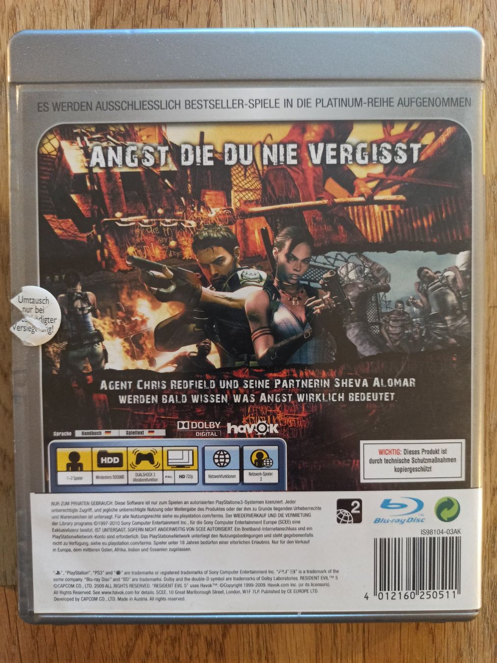 Giochi: Resident Evil 5 [Platinum] PS3 – Usato da Oberweningen venduto da mar_87mx 1