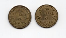 (389) Genf 1851, 2 x Schützenjeton, orig