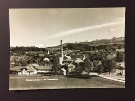Alte Ansichtskarte Schwarzenburg  u. die Schneeberge,