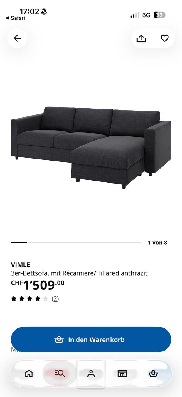 Ikea Sofas: Bettsofa – Gebraucht aus Basel von eric778